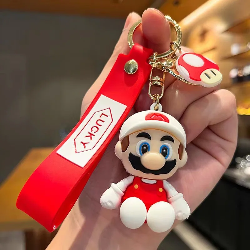 10styles Super Mario Keychain Mario Bros Luigi Toad Yoshi Bowser Action Figure Model Pvc Cartoon Bag Doll Pendant Toys Gift