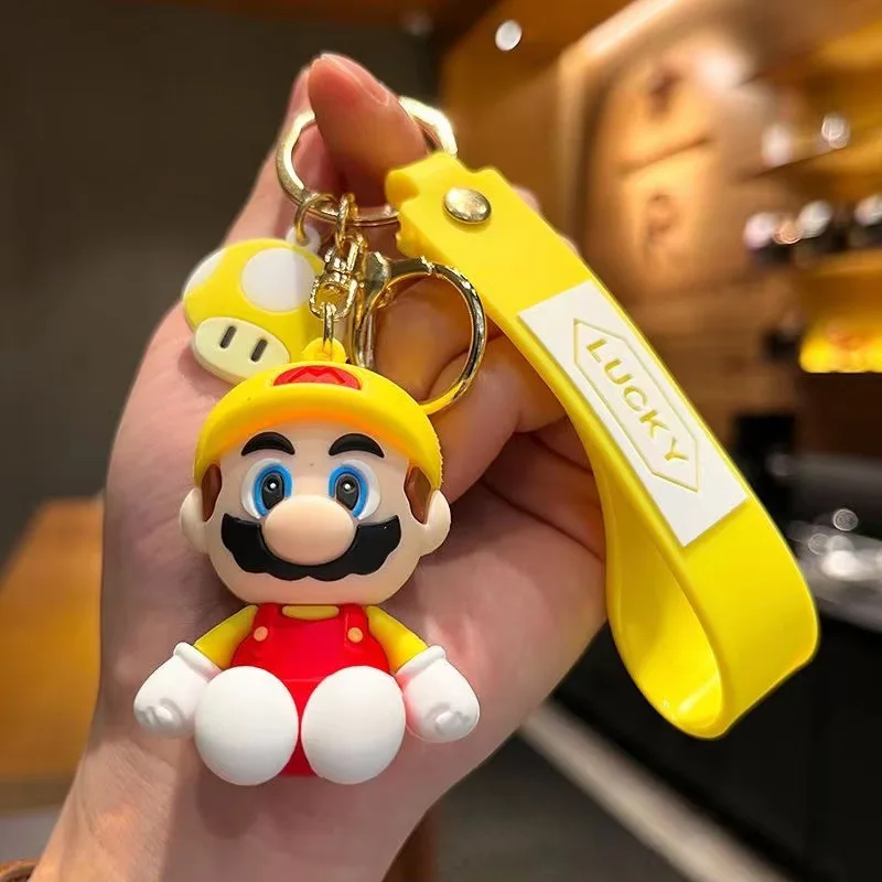 10styles Super Mario Keychain Mario Bros Luigi Toad Yoshi Bowser Action Figure Model Pvc Cartoon Bag Doll Pendant Toys Gift