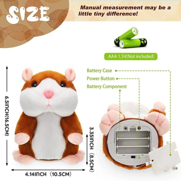 Little Talking Hamster Plush Doll Baby Toy - Image 3