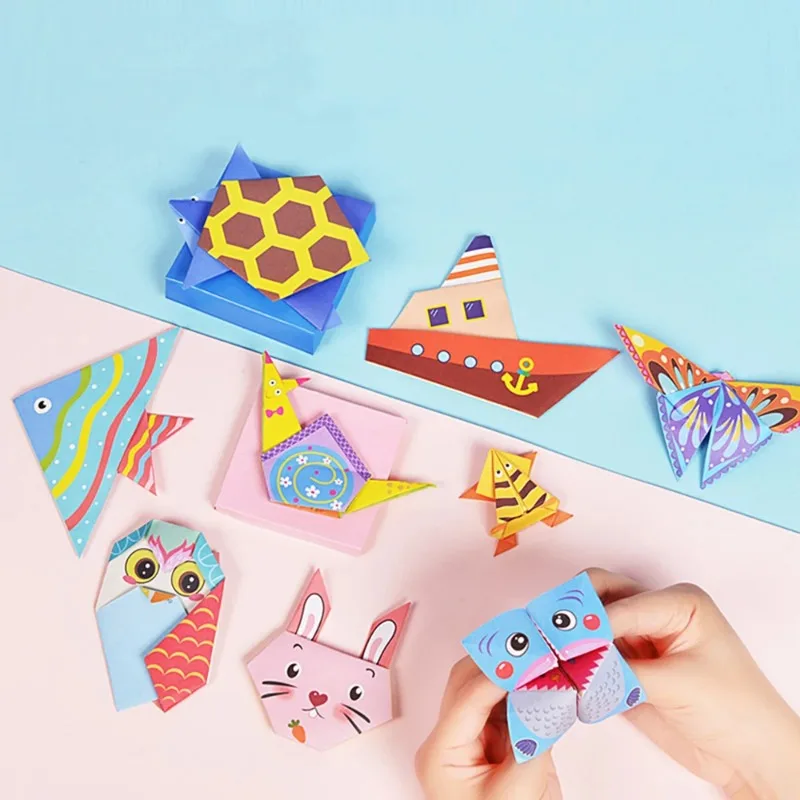 54 Pages Montessori Toys DIY Kids Craft Toy 3D Cartoon Animal Origami Handcraft Paper Art Learning Educational Toys for Children