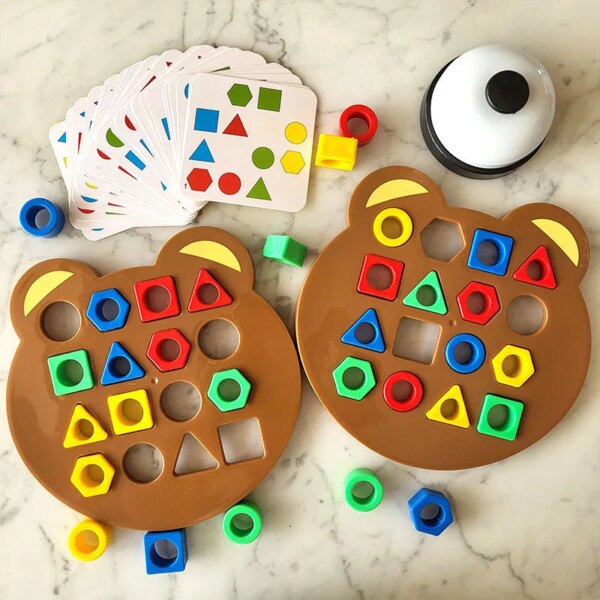 Little Bear Geometry Puzzle - Montessori Toy